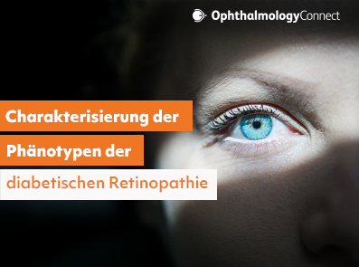 Frau mit blauem Auge neben Videotitel: Charakterisierung der Phänotypen der diabetischen Retinopathie