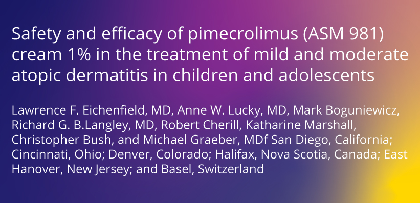 Publikation Safety and efficacy of pimecrolimus in atopic dermatitis: a 5-year randomized trial