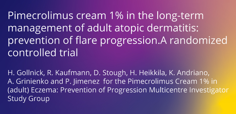 Publikation Pimecrolimus cream 1% in the long-term management of adult atopic dermatitis: prevention of flare progression. A randomized controlled trial