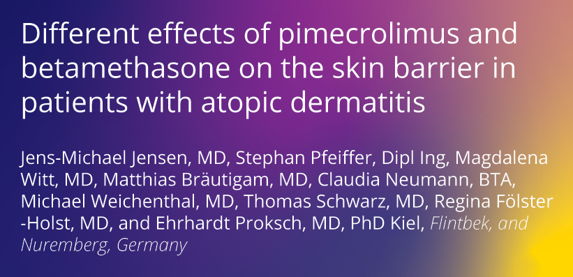 Publikation Different effects of pimecrolimus and betamethasone on the skin barrier in patients with atopic dermatitis