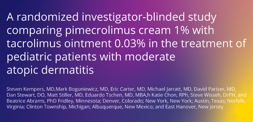 Publikation A randomized controlled trial of pimecrolimus cream 1% in adolescents and adults with head and neck atopic dermatitis and intolerant of, or dependent on, topical corticosteroids