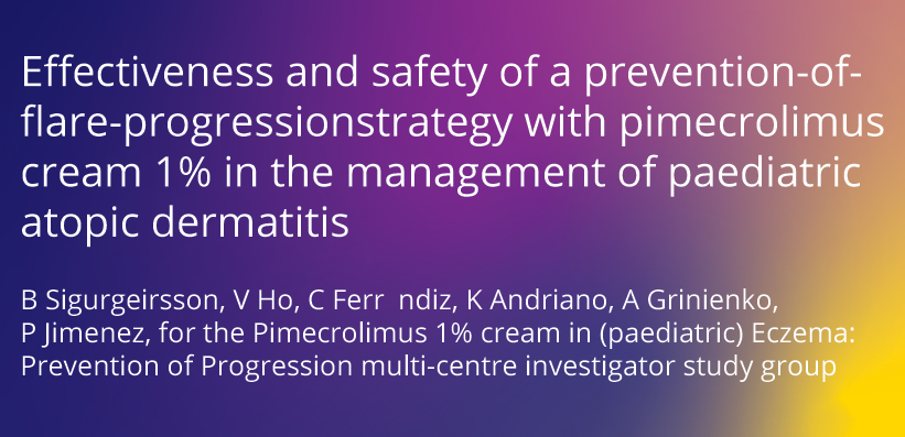 Publikation Effectiveness and safety of a prevention-of-flare-progression strategy with pimecrolimus cream 1% in the management of paediatric atopic dermatitis