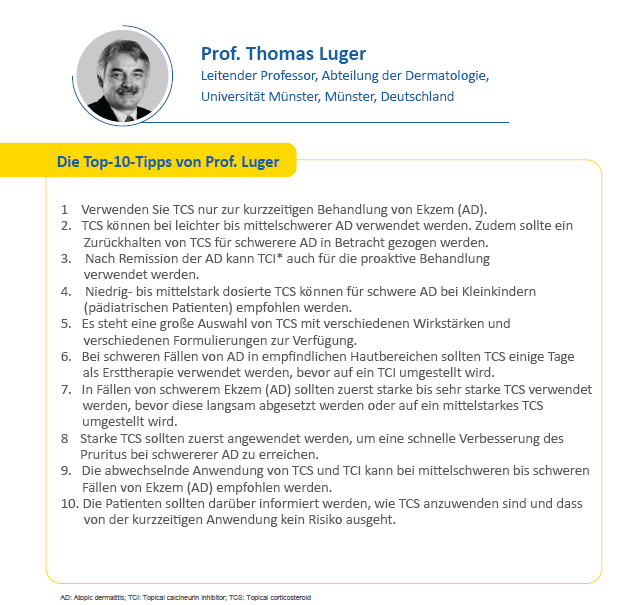Übersicht 10 Tipps von Prof Luger für eine steroidfreie Behandlung