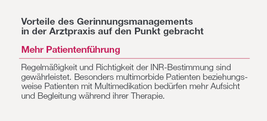 Die Abbildung zeigt die Vorteile des Gerinnungsmanagements